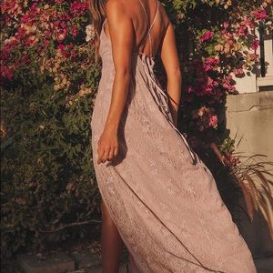 Lulus Pink Lace Maxi Dress